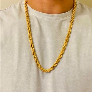 24k Dipped Gold Chain 7mm Rope 24 Inches